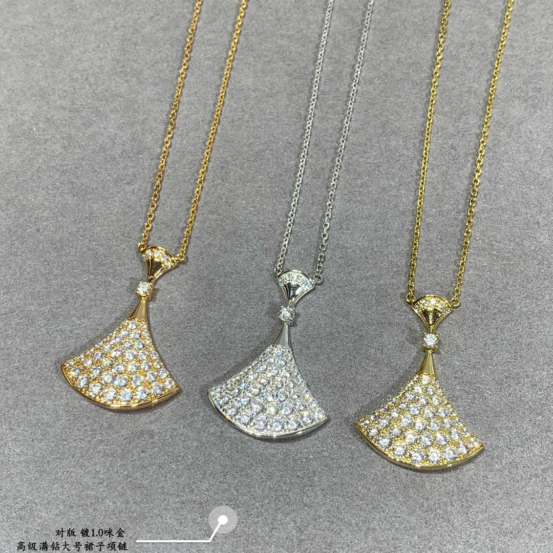 Martin Graham pendant necklace in polished metal-tone – front product view