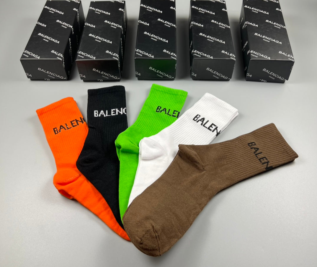 Balenciaga Crew Socks - 5-Pair Pack