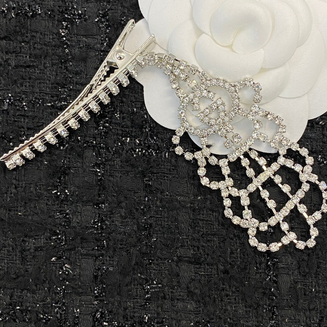 Martin Graham hair accessory in polished metal-tone – styled product view