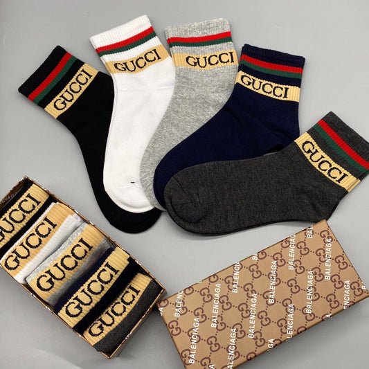 Gucci Cotton Crew Socks - 5-Pair Pack