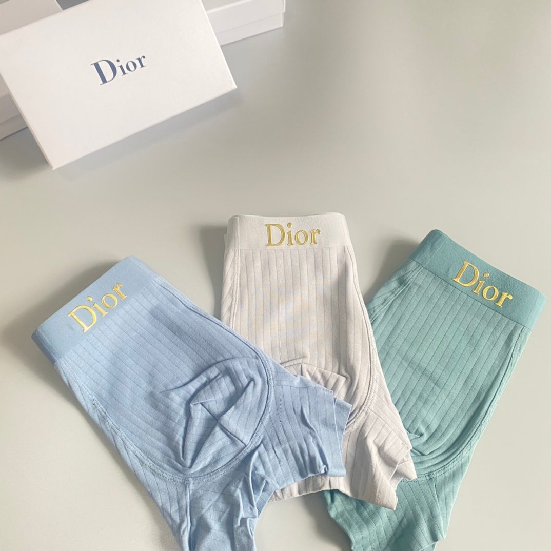 Dior Clean Logo Waistbands Men's Boxer Briefs - 3-Piece Box