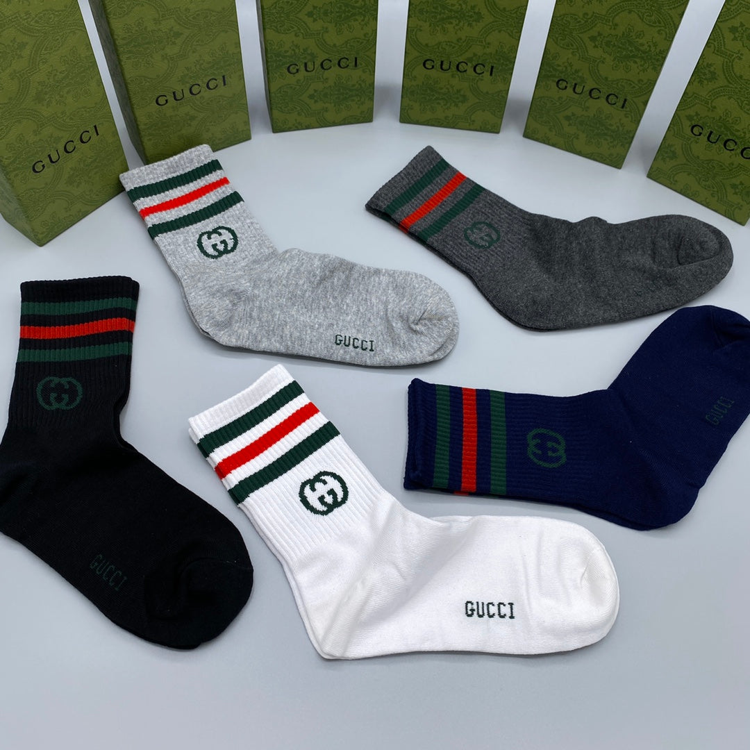 Gucci Crew Socks - 5-Pair Pack