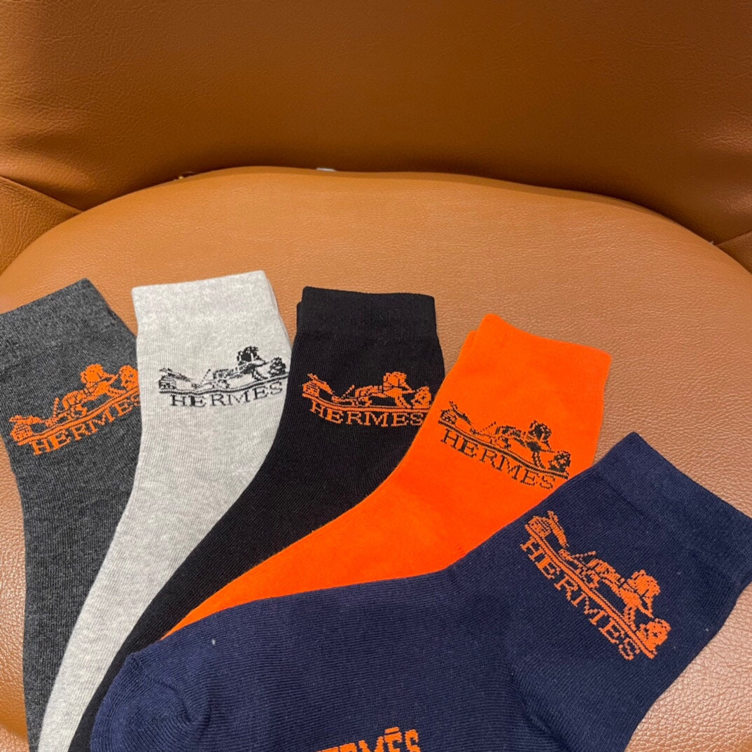 Hermes Ankle Socks - Box of 5 Pairs