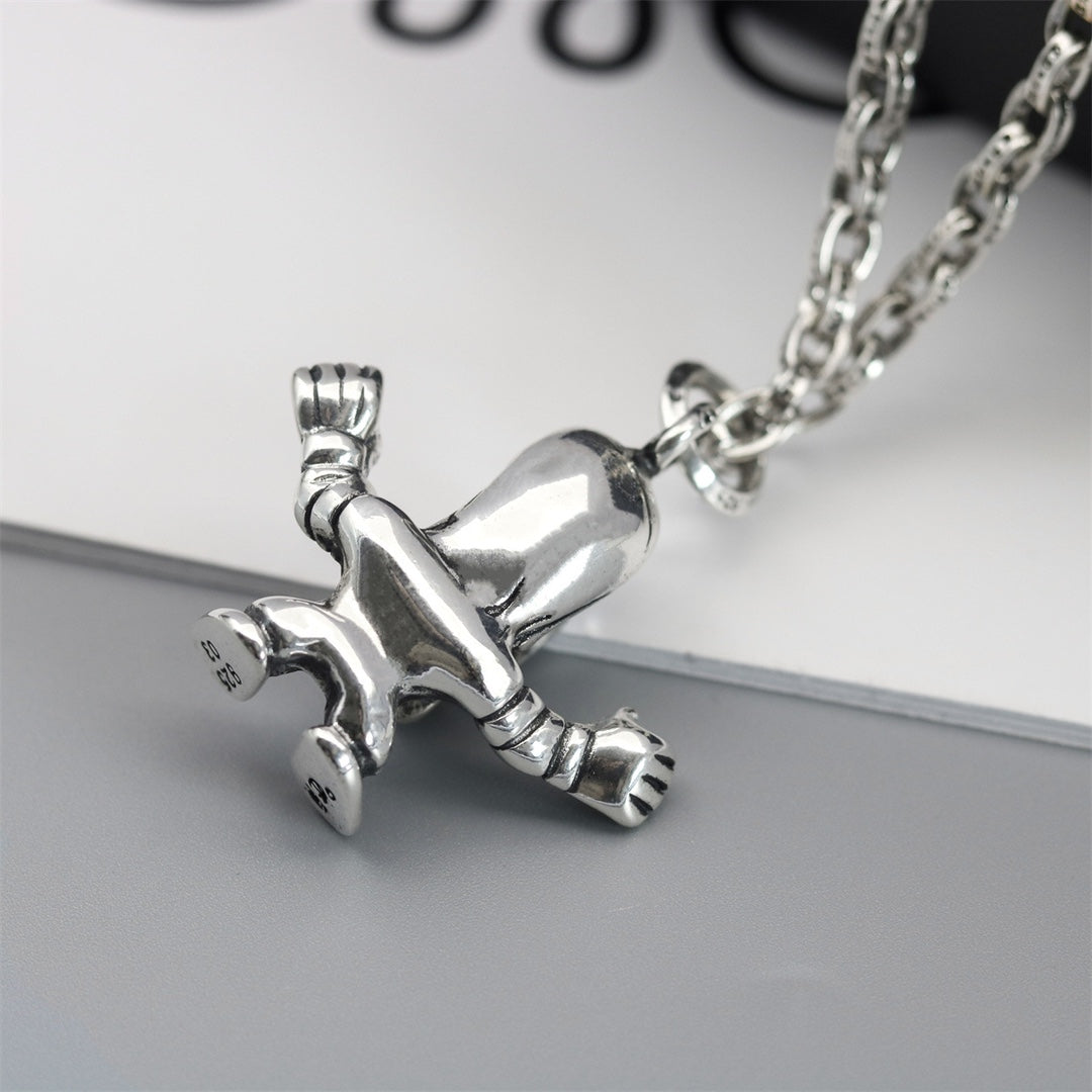 Martin Graham pendant necklace in polished metal-tone – detail view