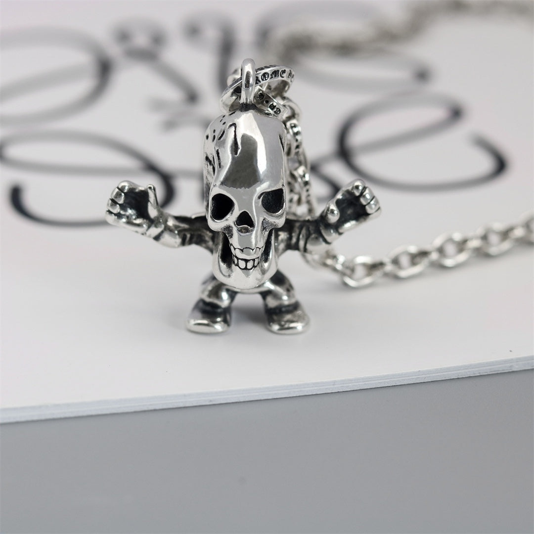 Martin Graham pendant necklace in polished metal-tone – front product view