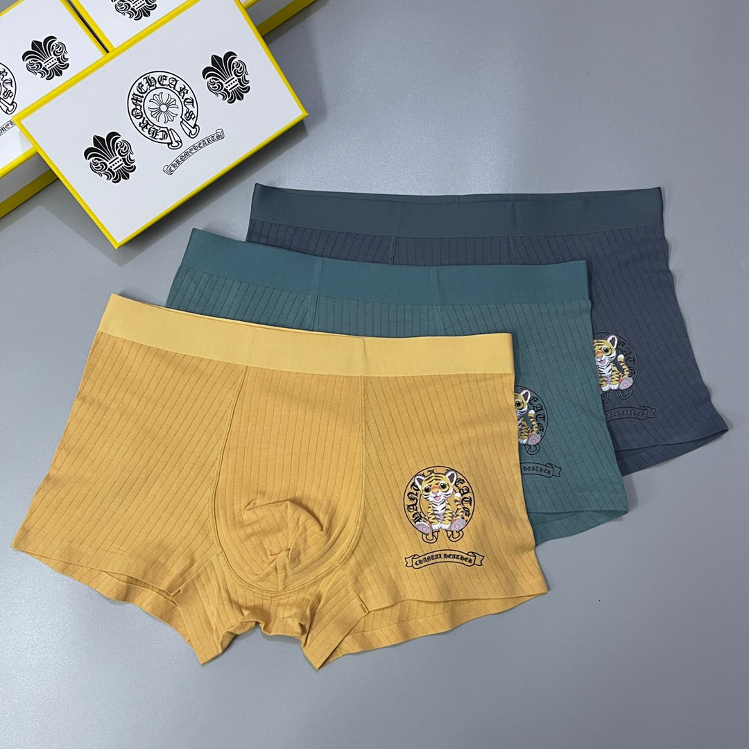 Chrome Hearts Graphic Patch Details Men's Boxer Briefs - 3-Piece Box