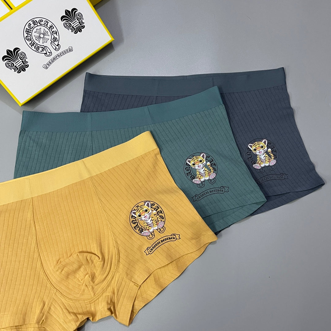 Chrome Hearts Graphic Patch Details Men's Boxer Briefs - 3-Piece Box