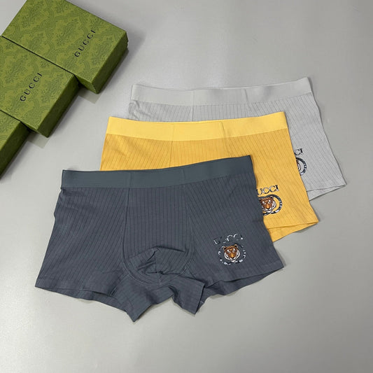 Gucci Visible Branded Waistband Or Emblem Details Men's Boxer Briefs - 3-Piece Box