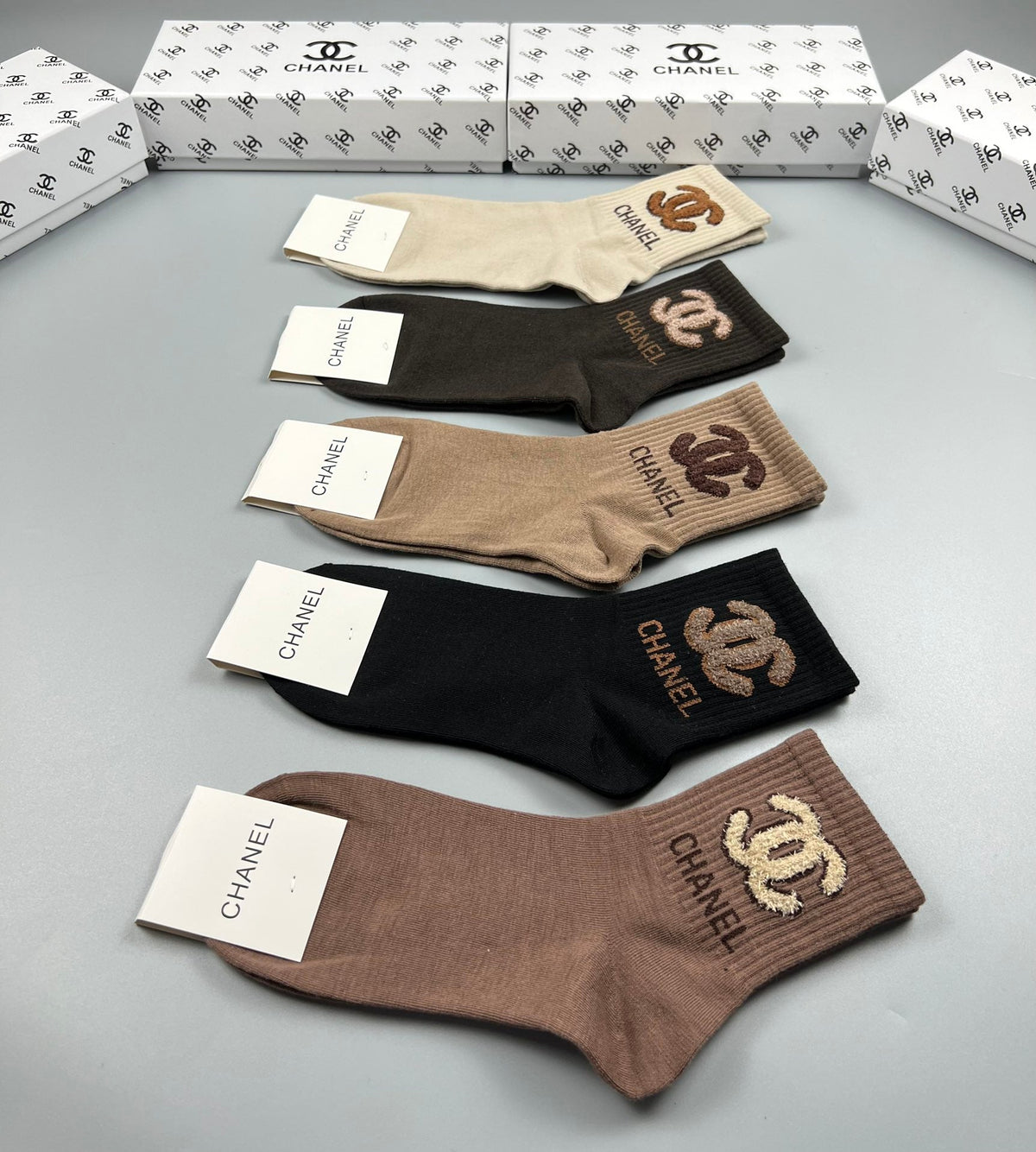 Chanel Cotton Crew Socks
