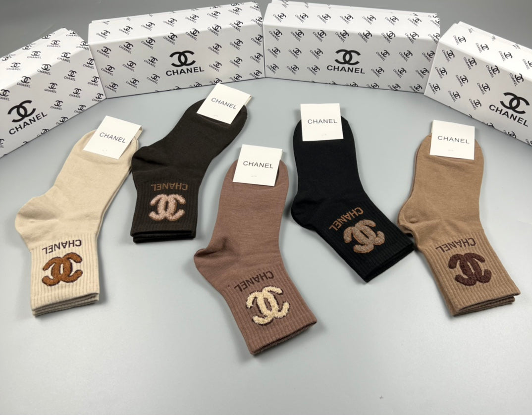 Chanel Cotton Crew Socks