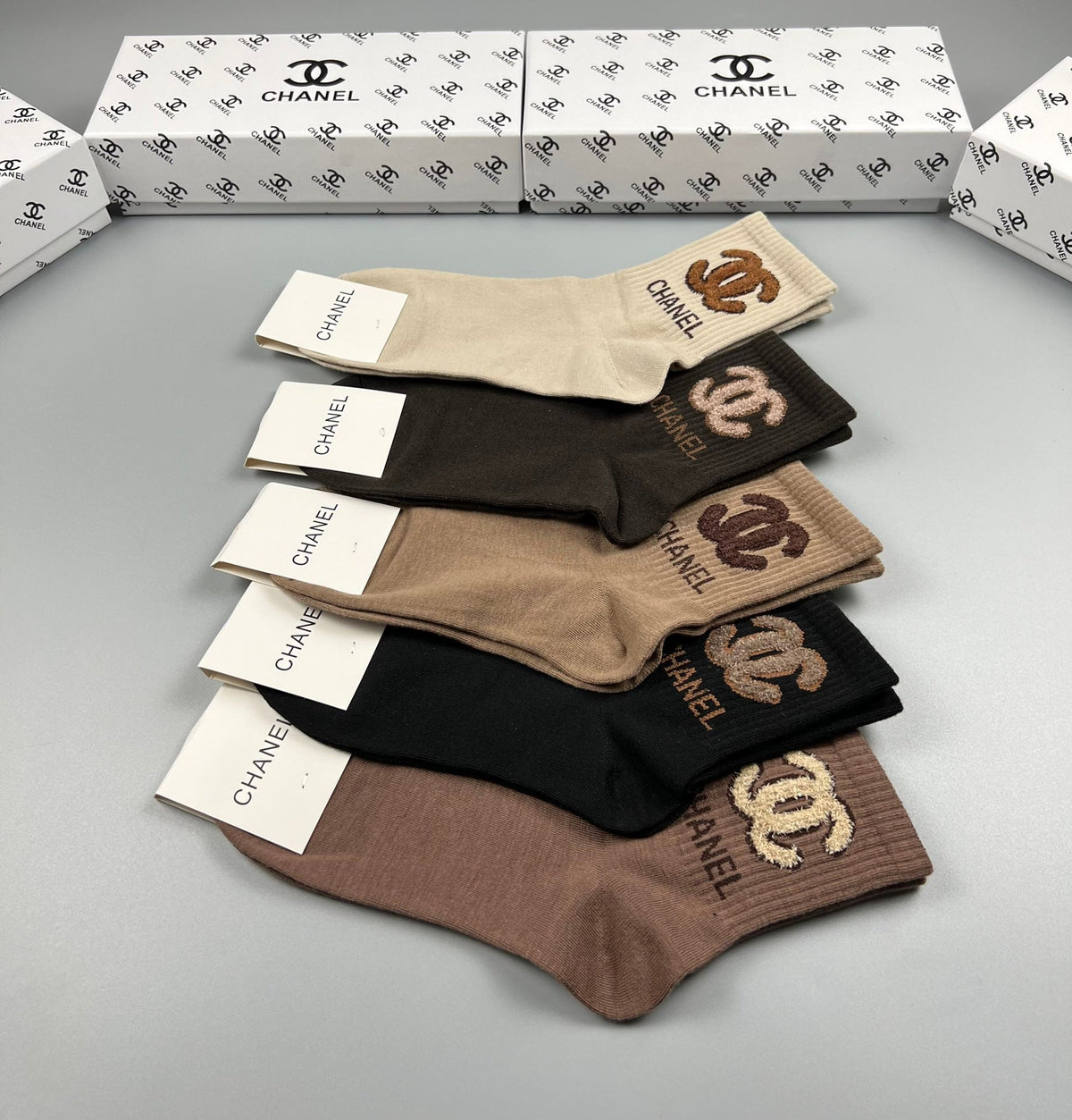 Chanel Cotton Crew Socks