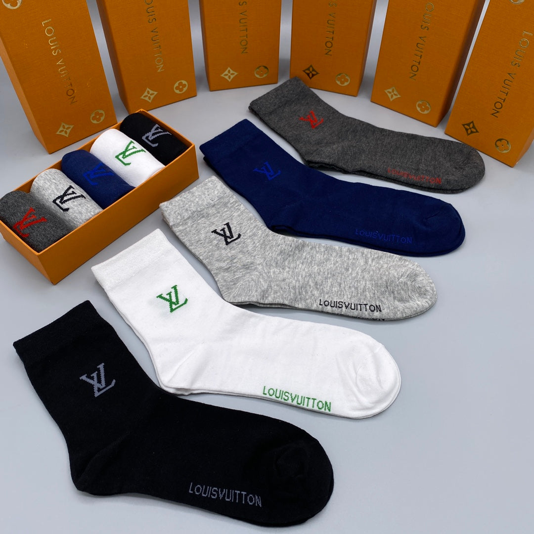 Louis Vuitton Small Initial Details Ankle Socks - 5-Pair Set