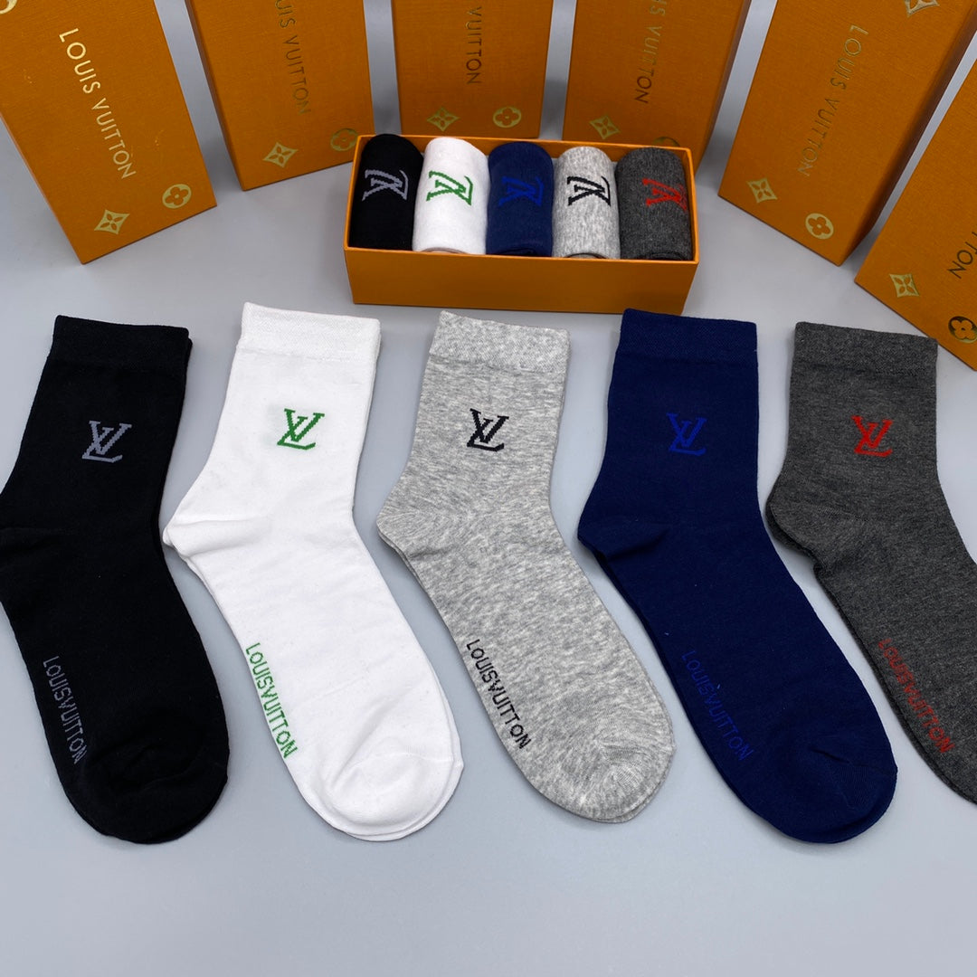 Louis Vuitton Small Initial Details Ankle Socks - 5-Pair Set