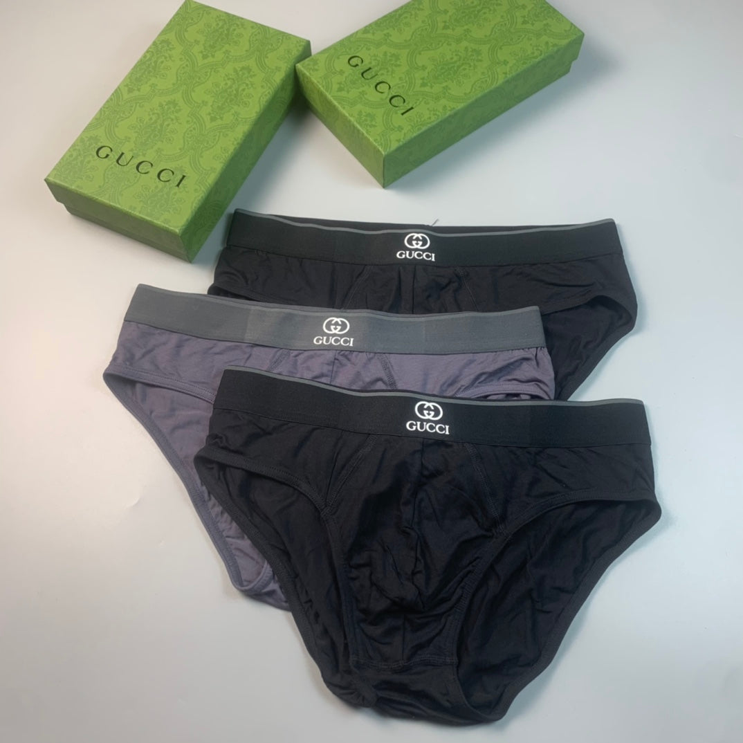 Gucci Monochrome Logo Men's Briefs - 3-Piece Box