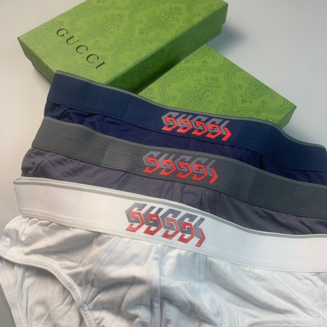Gucci Visible Branded Waistband Or Emblem Details Men's Briefs - 3-Piece Box