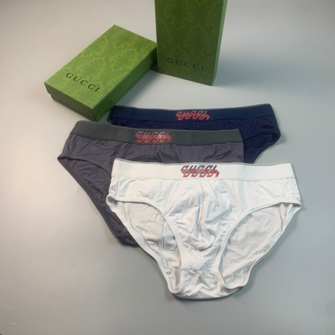 Gucci Visible Branded Waistband Or Emblem Details Men's Briefs - 3-Piece Box