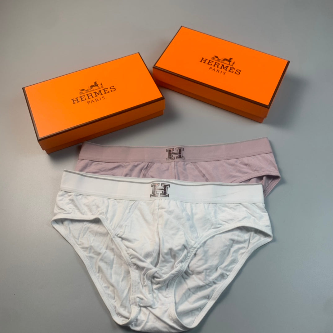 Hermes Clean Logo Waistbands Men's Briefs - 3-Piece Box