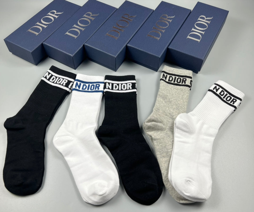 Dior Cotton Short Socks - 5-Pair Pack
