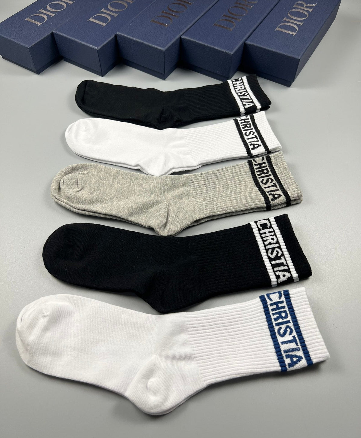Dior Cotton Short Socks - 5-Pair Pack