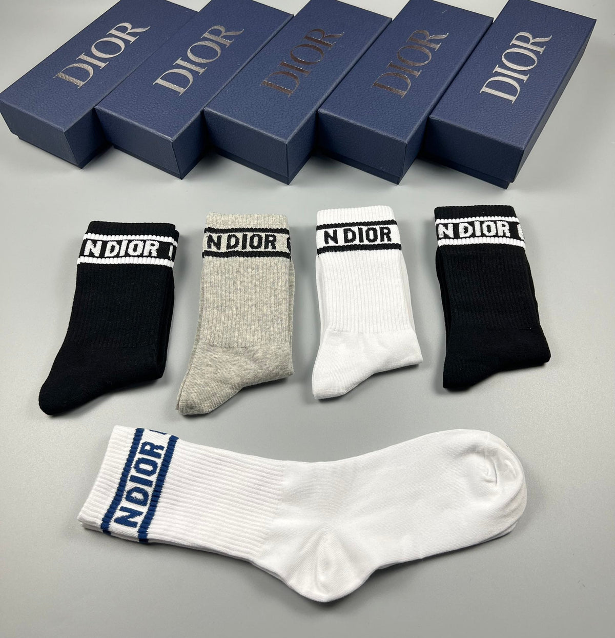 Dior Cotton Short Socks - 5-Pair Pack