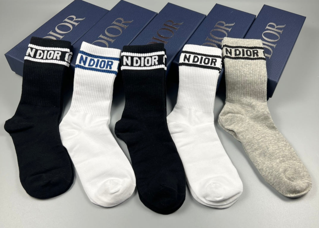 Dior Cotton Short Socks - 5-Pair Pack