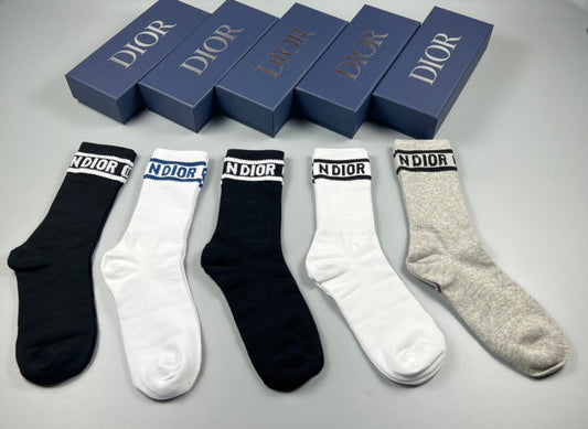 Dior Cotton Short Socks - 5-Pair Pack