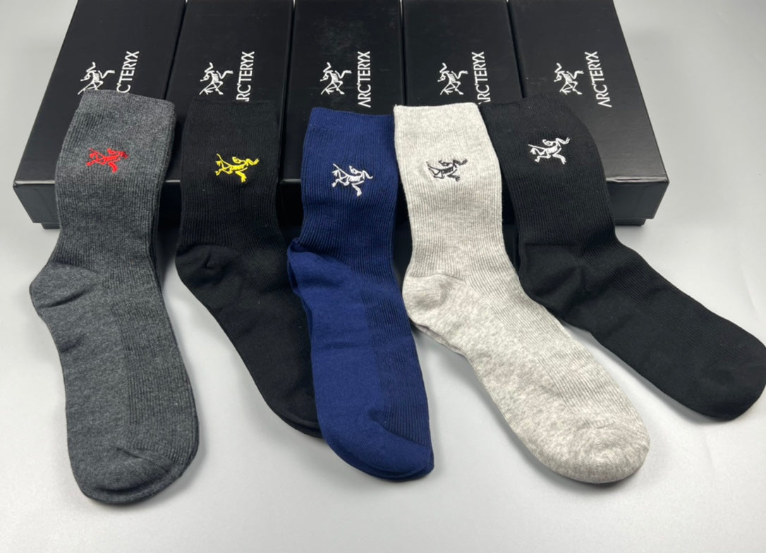 Arc'teryx Double-Needle Cotton Ankle Socks - 5-Pair Box