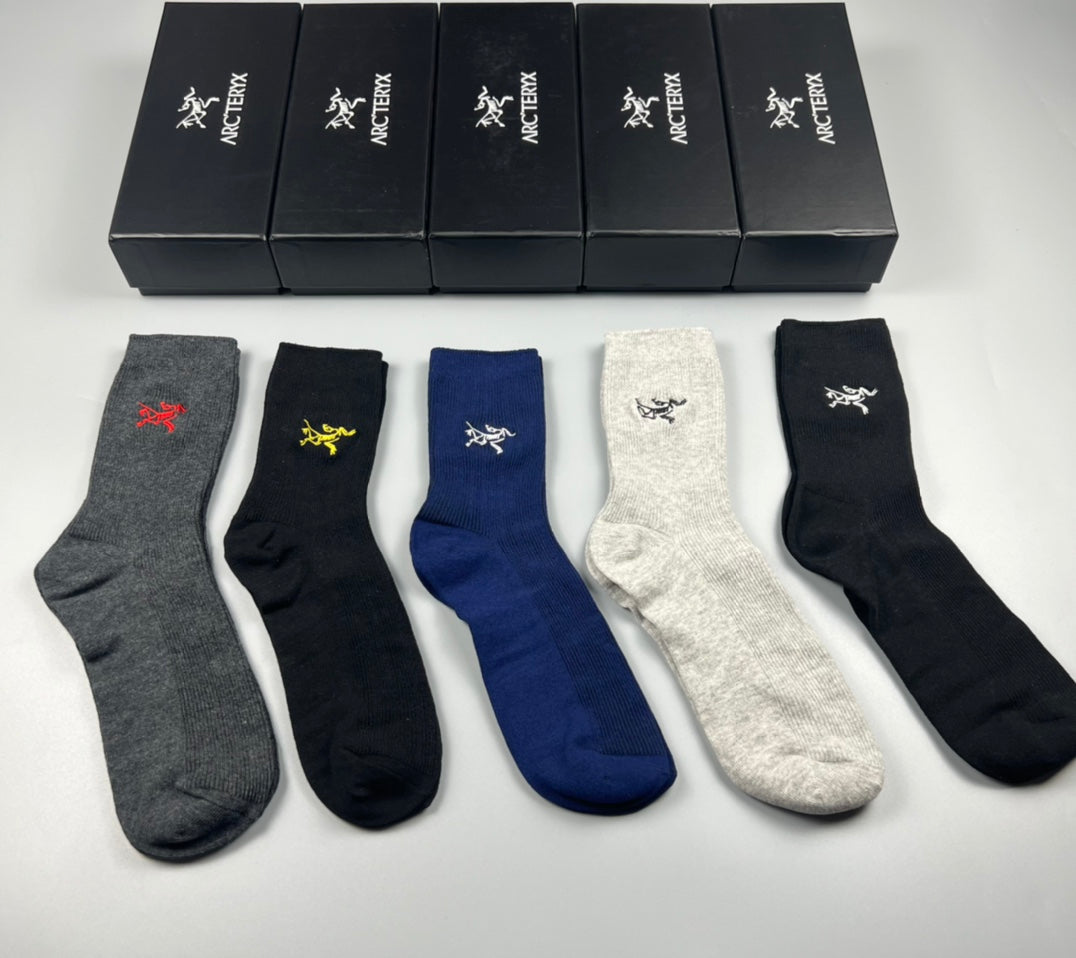 Arc'teryx Double-Needle Cotton Ankle Socks - 5-Pair Box