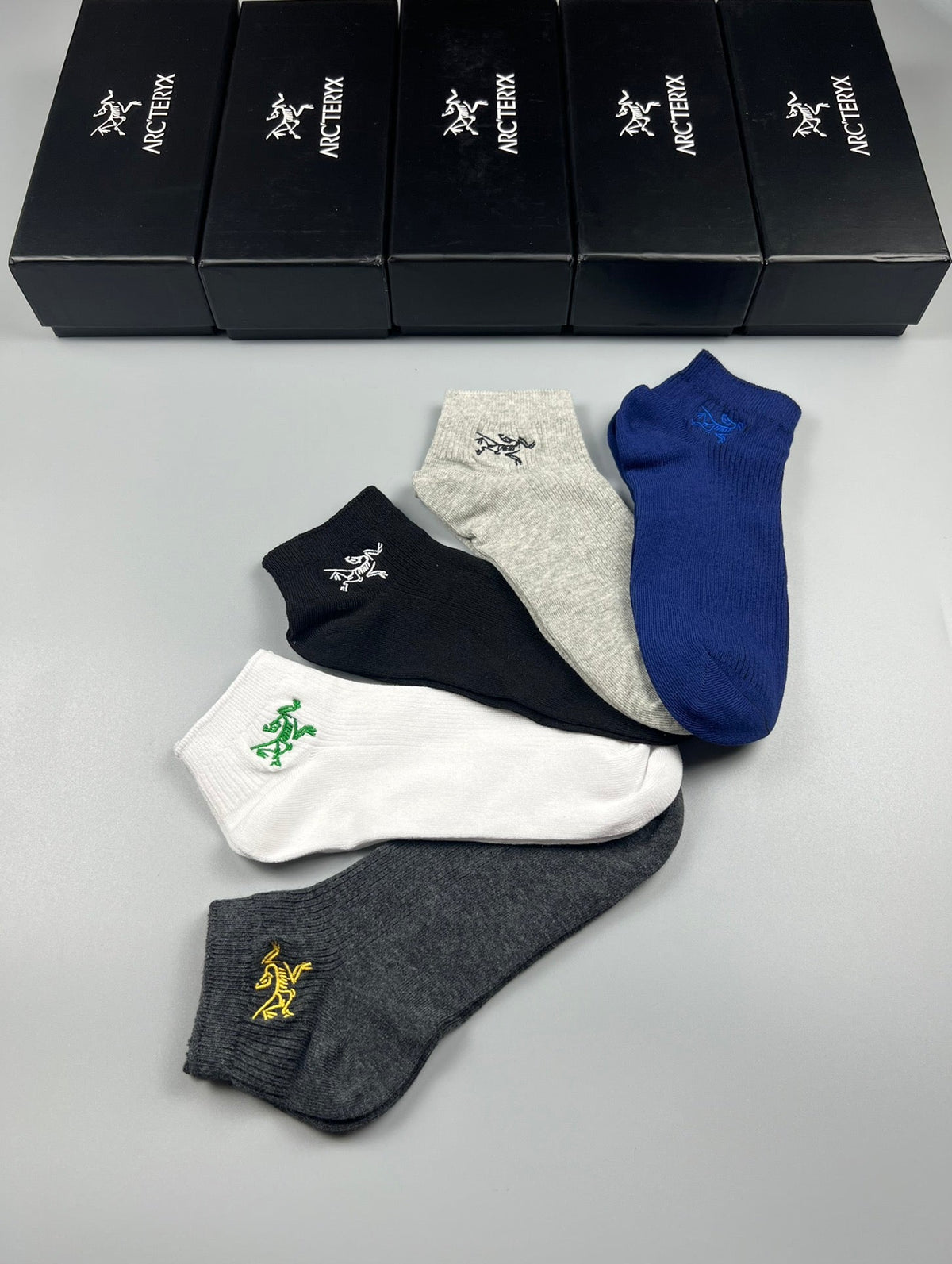 Arc'teryx Double-Needle Cotton Ankle Socks - 5-Pair Box