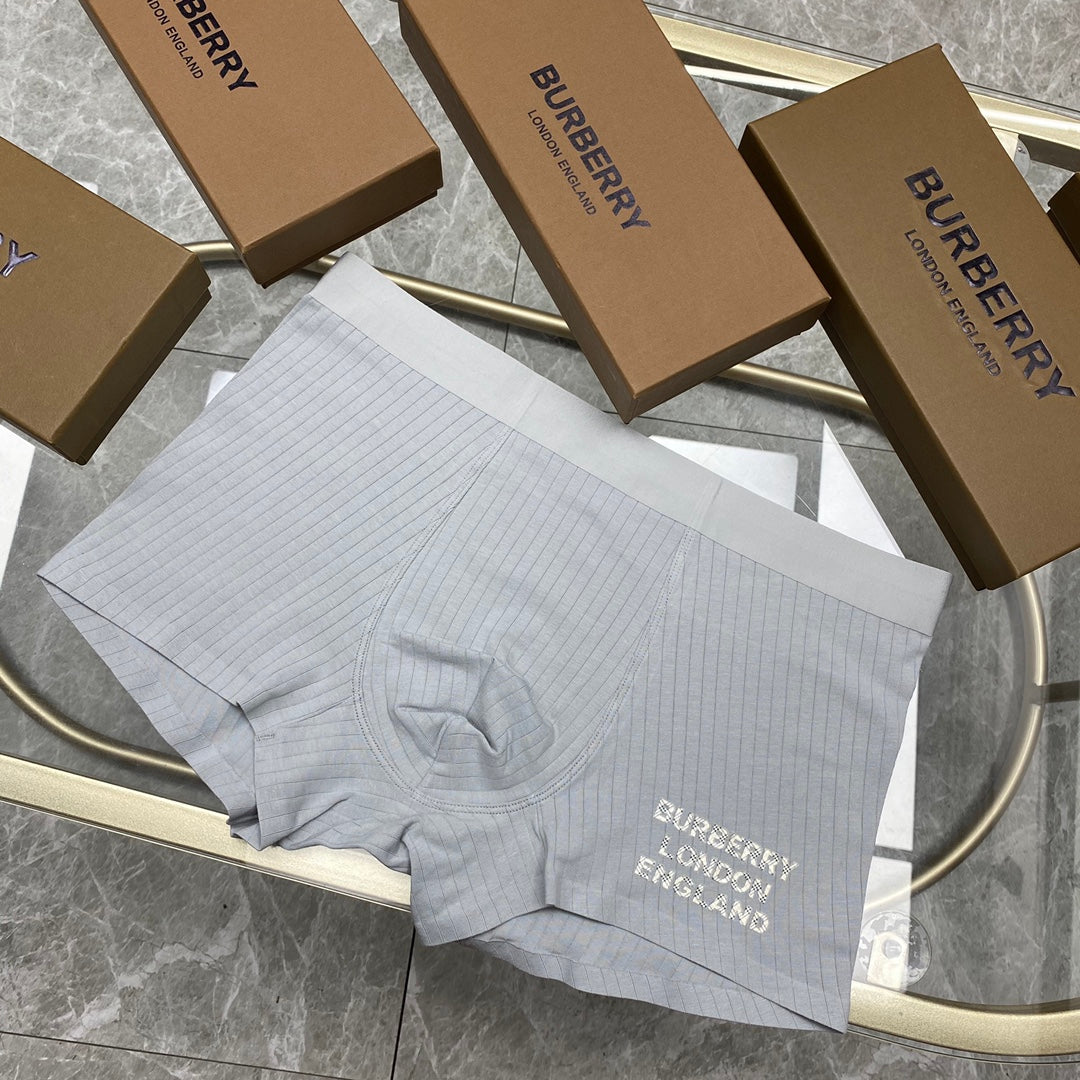 Burberry Cotton Visible Colour, Waistband And Emblem Details Men's Boxer Briefs - 3-Piece Box