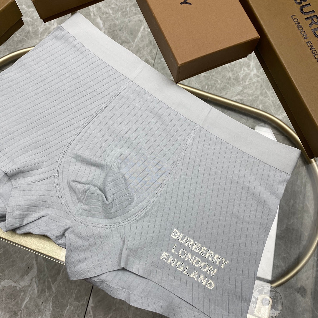 Burberry Cotton Visible Colour, Waistband And Emblem Details Men's Boxer Briefs - 3-Piece Box