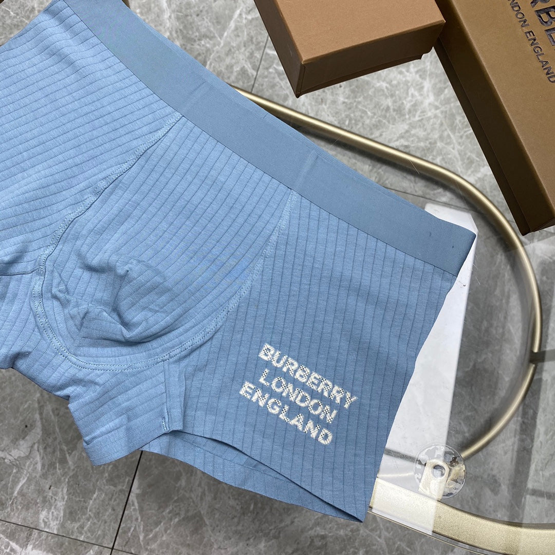 Burberry Cotton Visible Colour, Waistband And Emblem Details Men's Boxer Briefs - 3-Piece Box