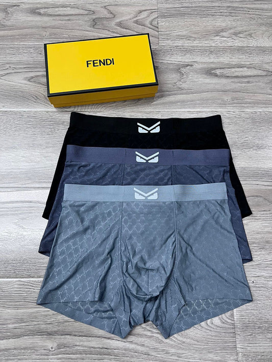Fendi Graphic Emblem Details Men's Boxer Briefs - 3-Piece Box
