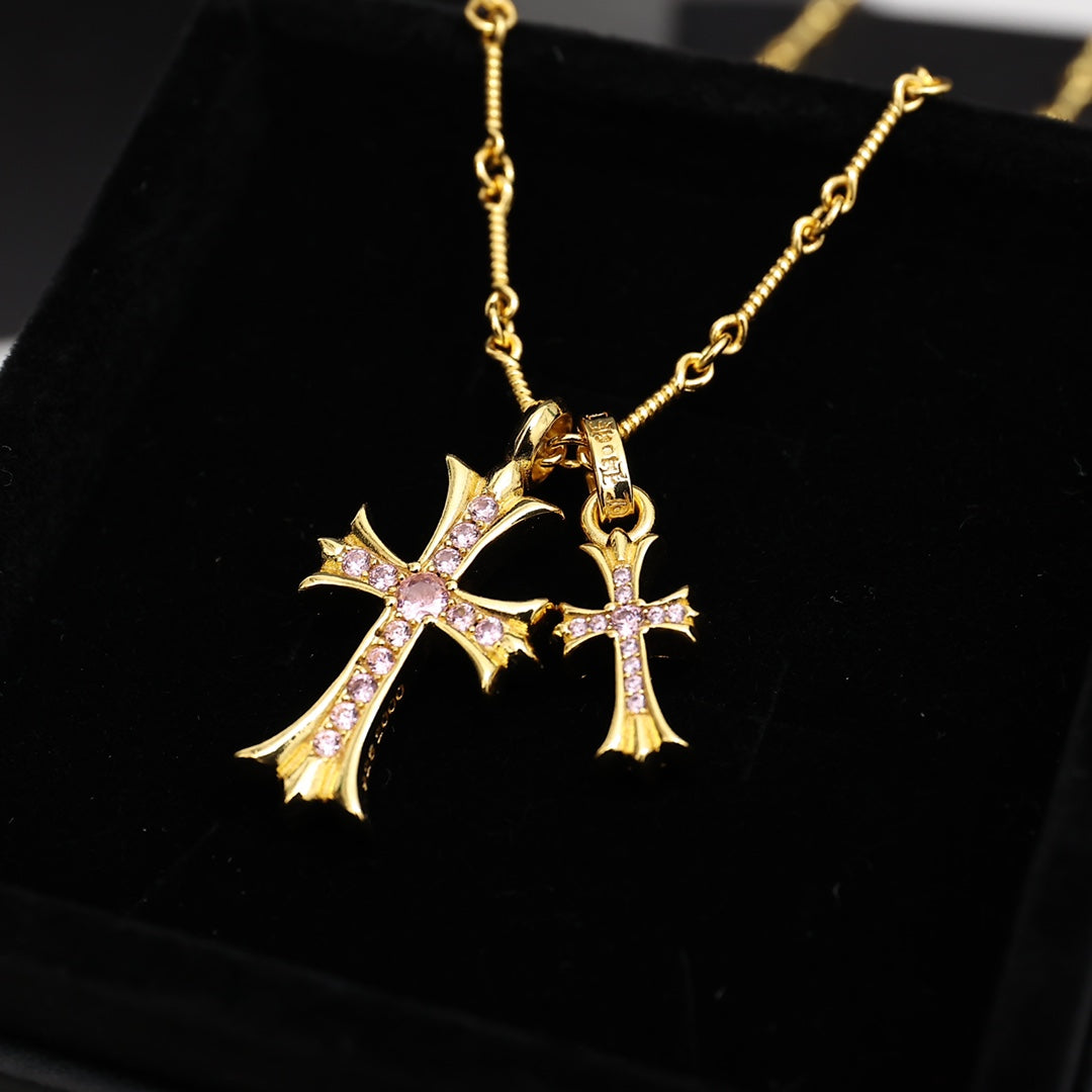 Martin Graham pendant necklace in polished metal-tone – front product view