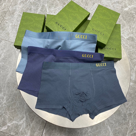 Gucci Visible Branded Waistband Or Emblem Details Men's Boxer Briefs - 3-Piece Box
