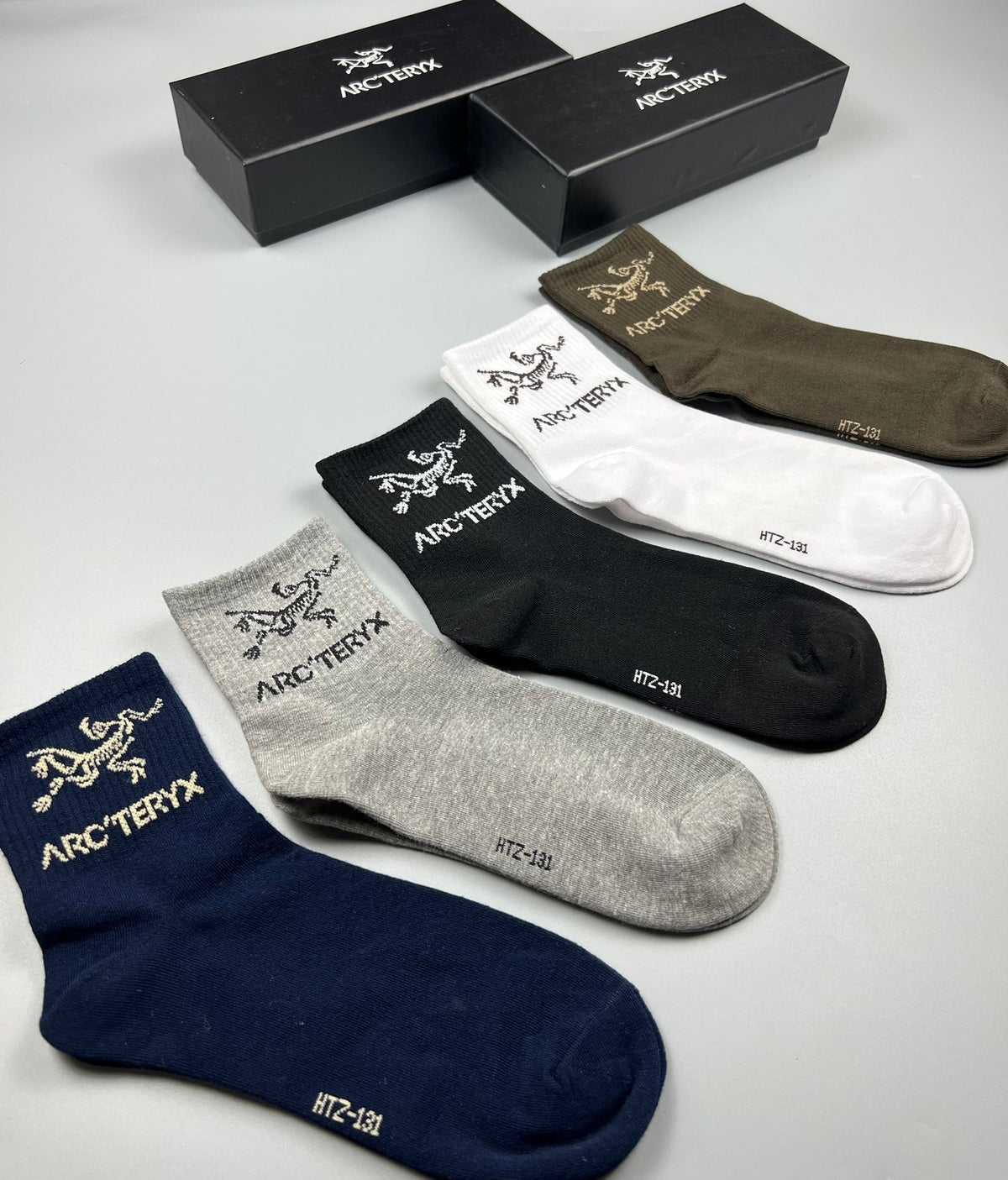 Arc'teryx Small Bird-Logo Details Crew Socks - 5-Pair Set