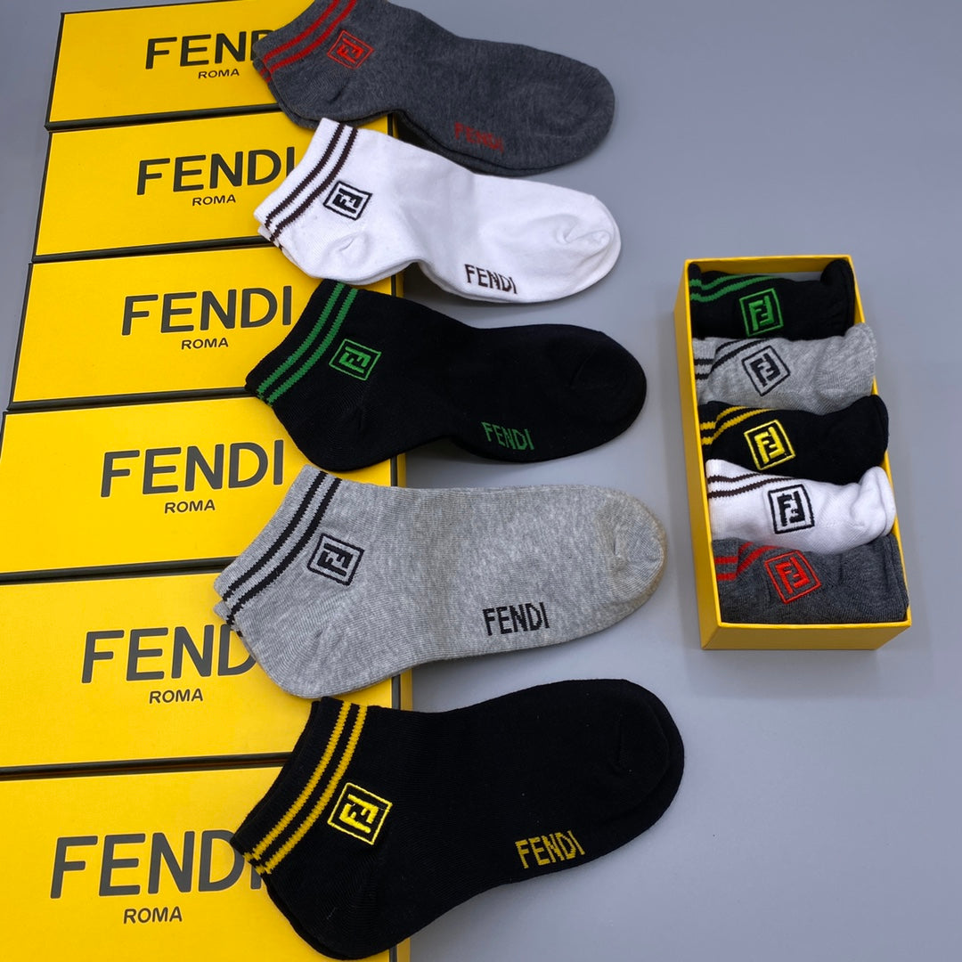 Fendi Short Socks - 5-Pair Set