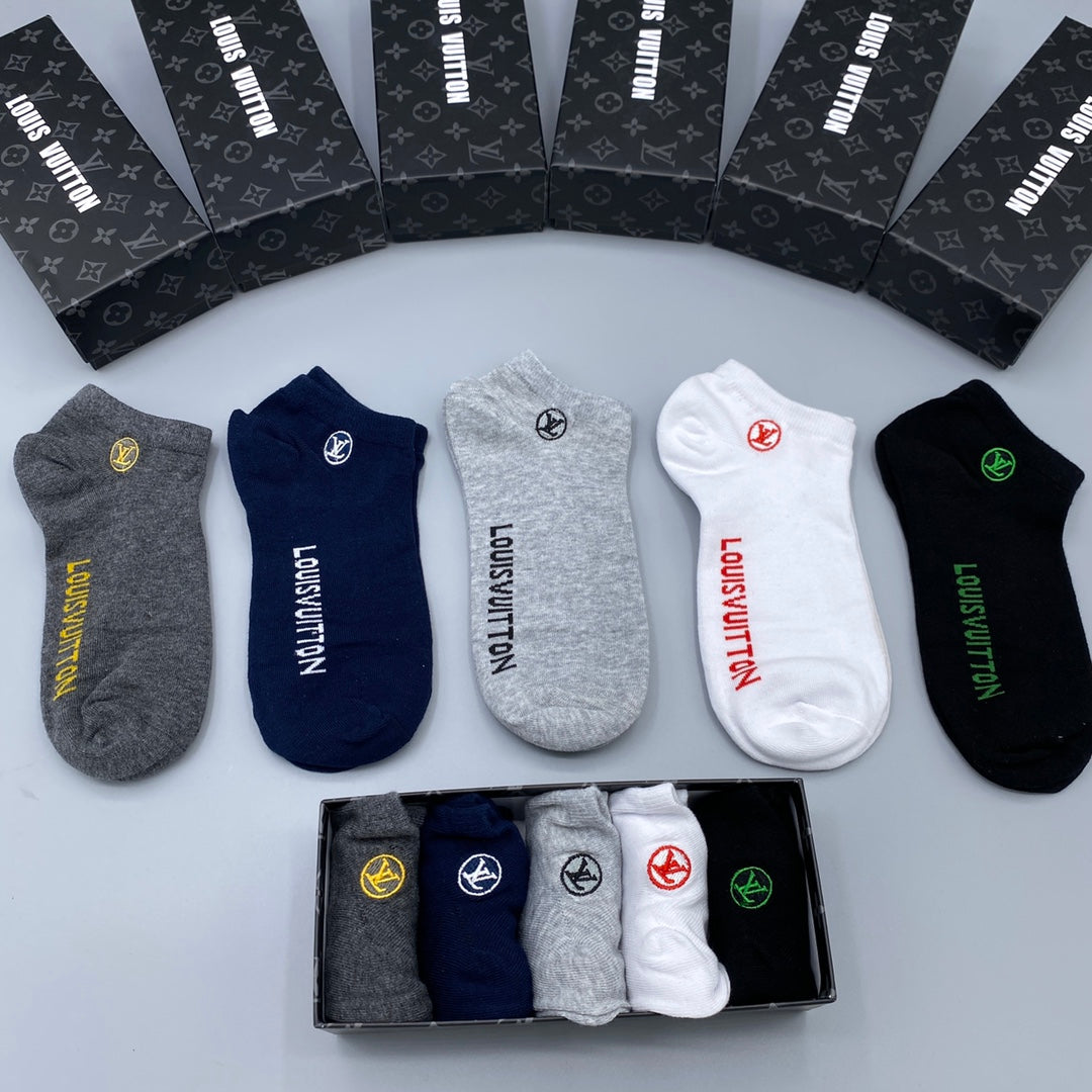 Louis Vuitton Restrained Initial Details Ankle Socks - 5-Pair Set