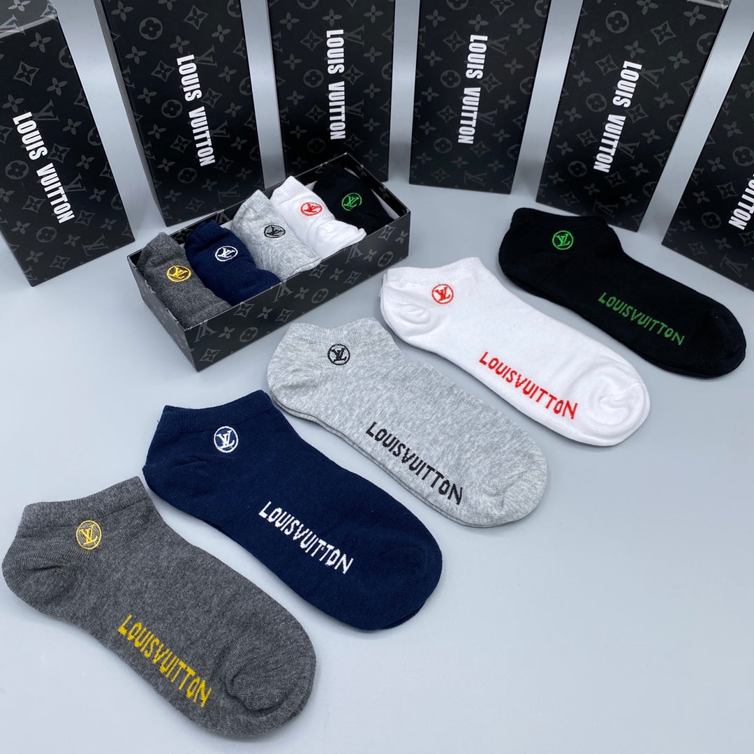 Louis Vuitton Restrained Initial Details Ankle Socks - 5-Pair Set