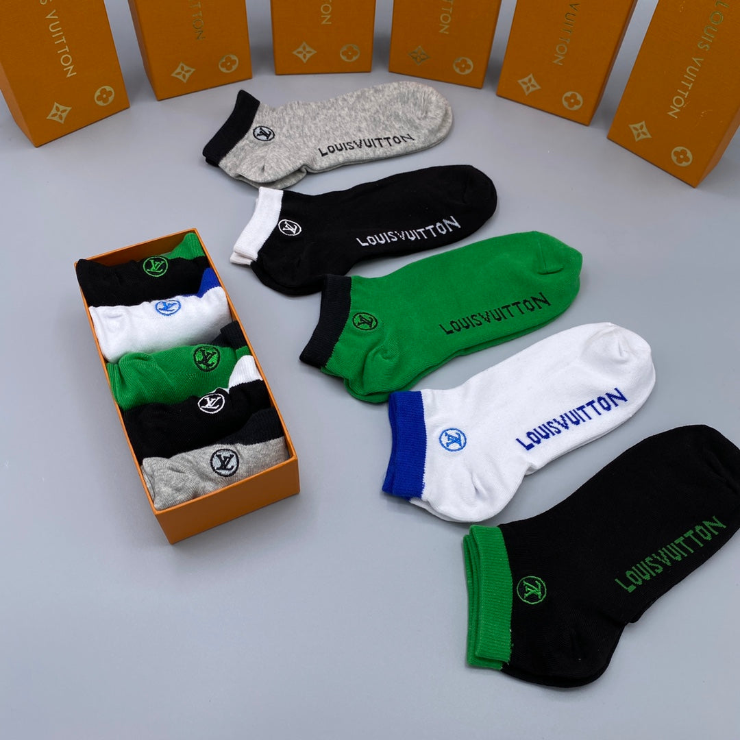 Louis Vuitton Contrast Wordmarks Ankle Socks