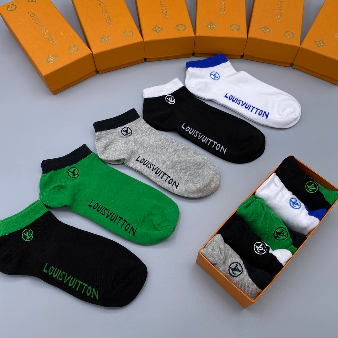 Louis Vuitton Clean Wordmarks No-Show Socks - 5-Pair Set