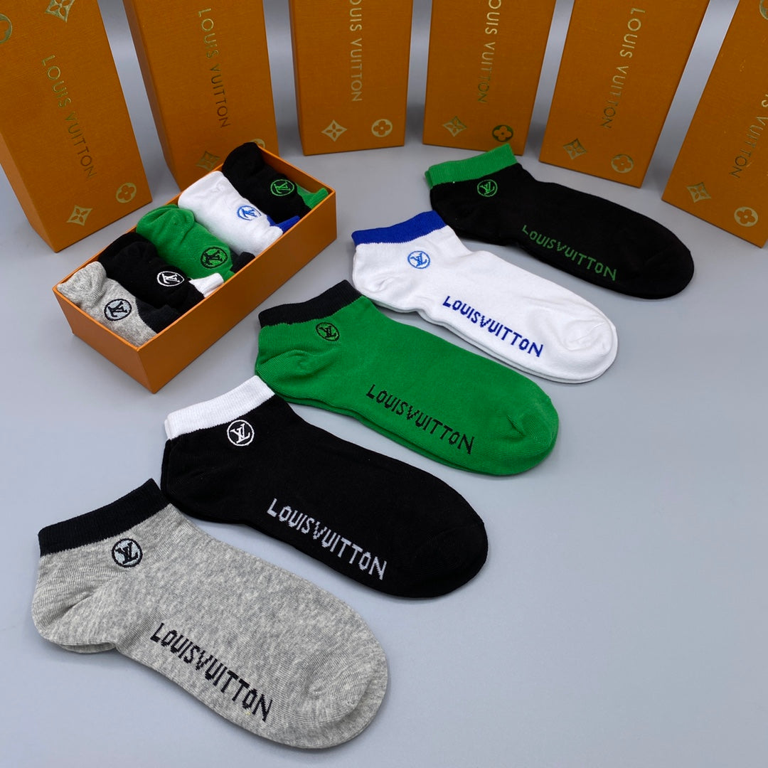 Louis Vuitton Clean Wordmarks No-Show Socks - 5-Pair Set