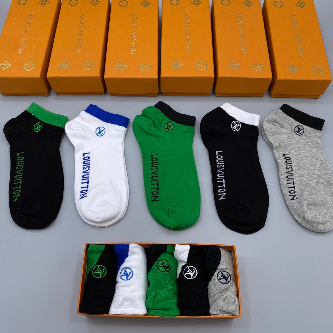 Louis Vuitton Contrast Wordmarks Ankle Socks