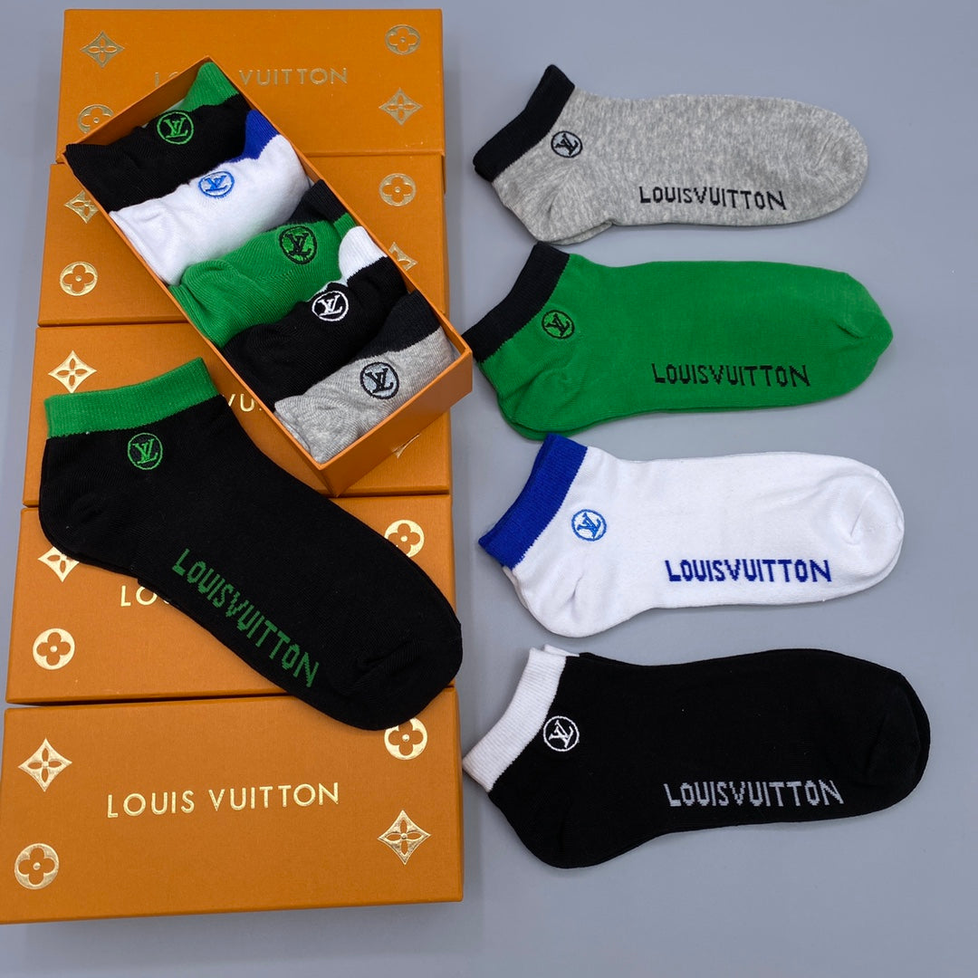 Louis Vuitton Clean Wordmarks No-Show Socks - 5-Pair Set