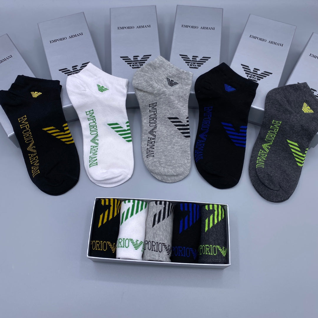 Emporio Armani Breathable Short Socks – 5-Pair Pack