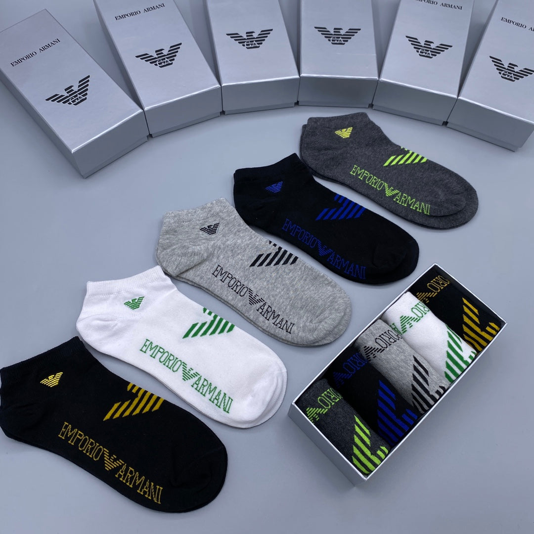 Emporio Armani Breathable Short Socks – 5-Pair Pack