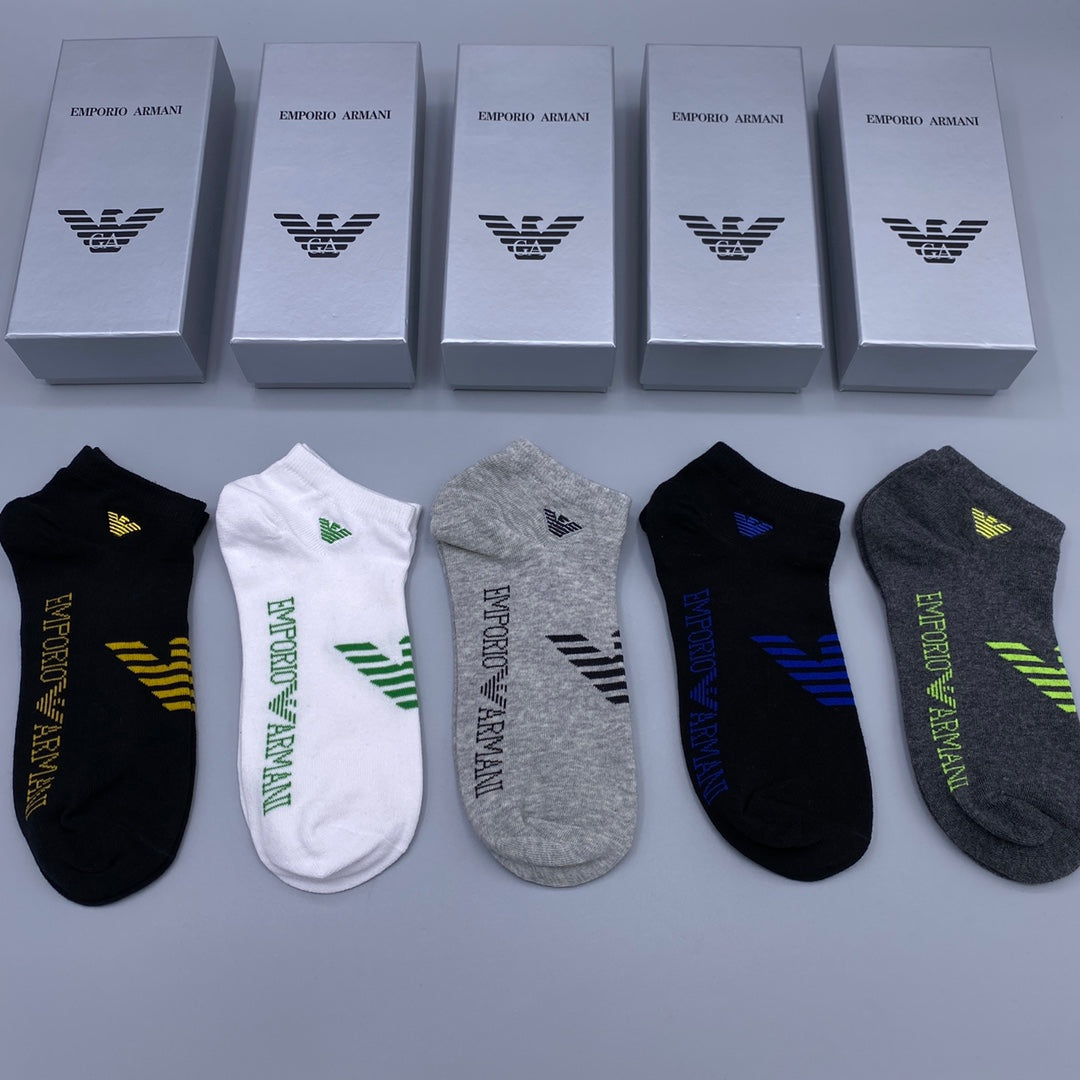 Emporio Armani Breathable Short Socks – 5-Pair Pack