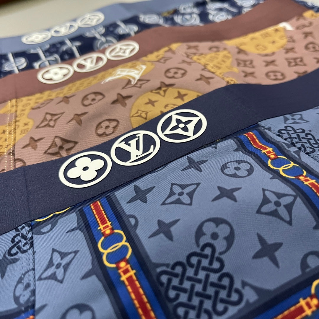Louis Vuitton Visible Colour, Waistband And Emblem Details Men's Boxer Briefs - 3-Piece Box