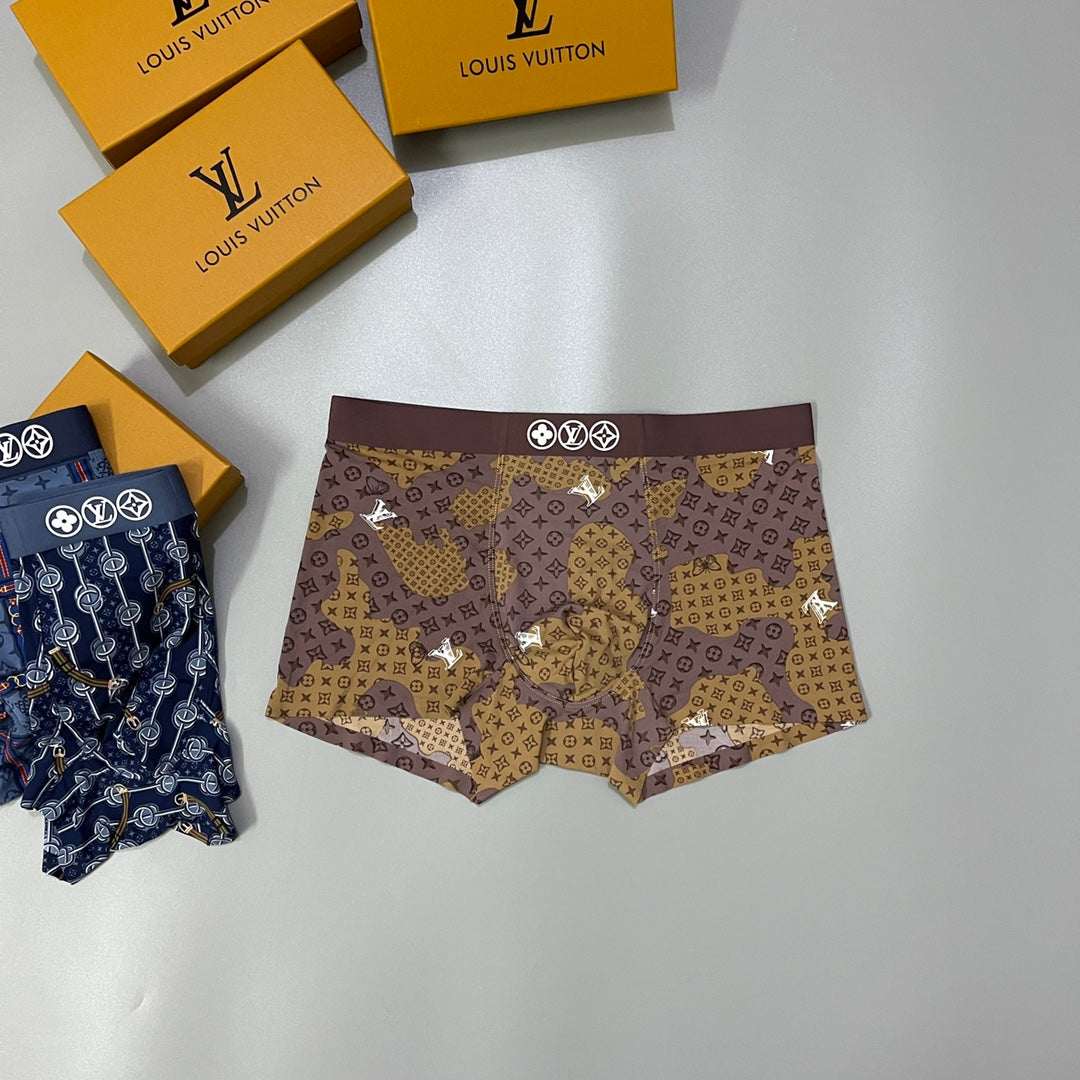 Louis Vuitton Visible Colour, Waistband And Emblem Details Men's Boxer Briefs - 3-Piece Box