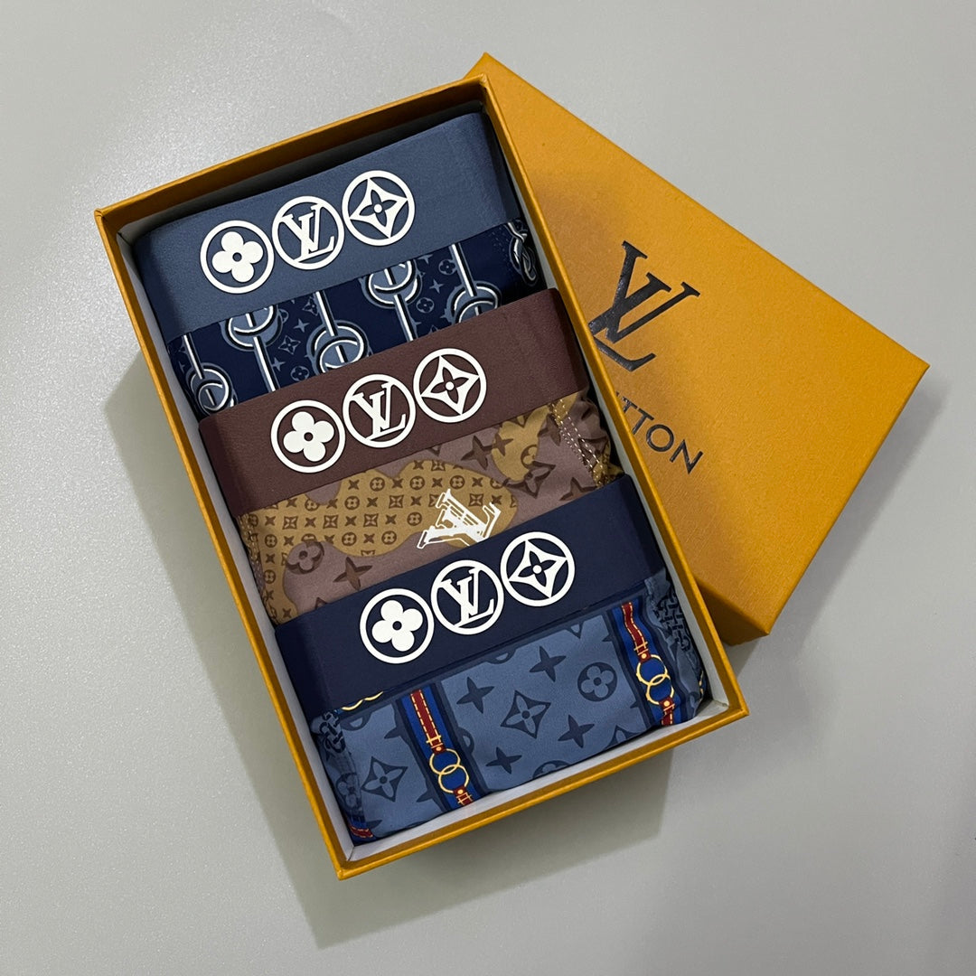 Louis Vuitton Visible Colour, Waistband And Emblem Details Men's Boxer Briefs - 3-Piece Box